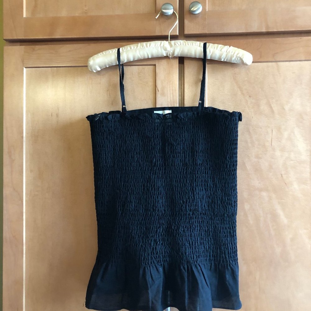 Anthropology runched black summer tank